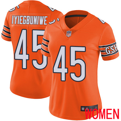 Chicago Bears Limited Orange Women Joel Iyiegbuniwe Alternate Jersey NFL Football 45 Vapor Untouchable